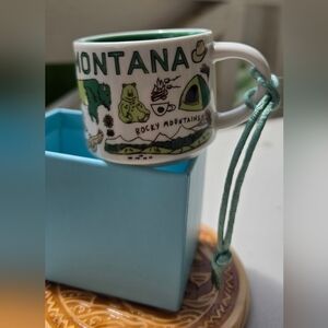 Montana Souvenir Mug with Green Illustrations